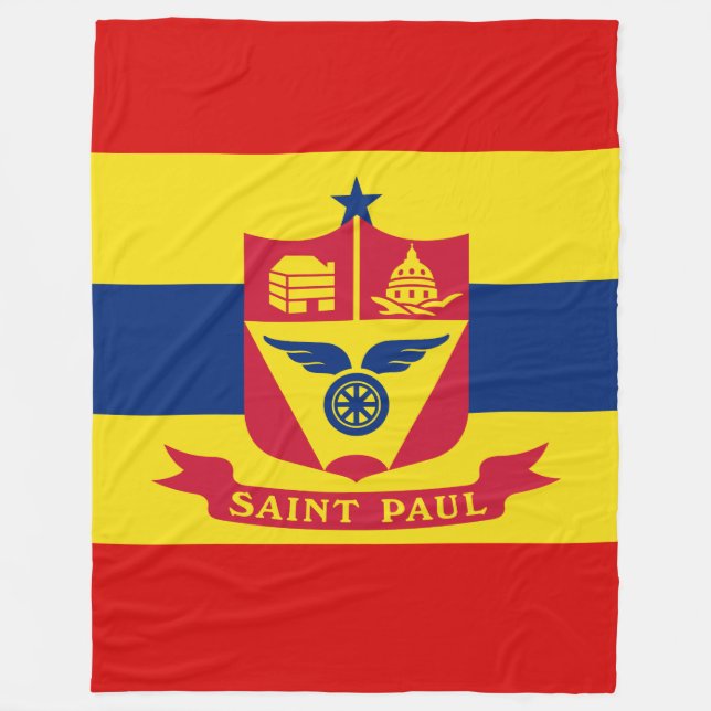 Flag of St Paul, Minnesota Fleece Blanket (Front)
