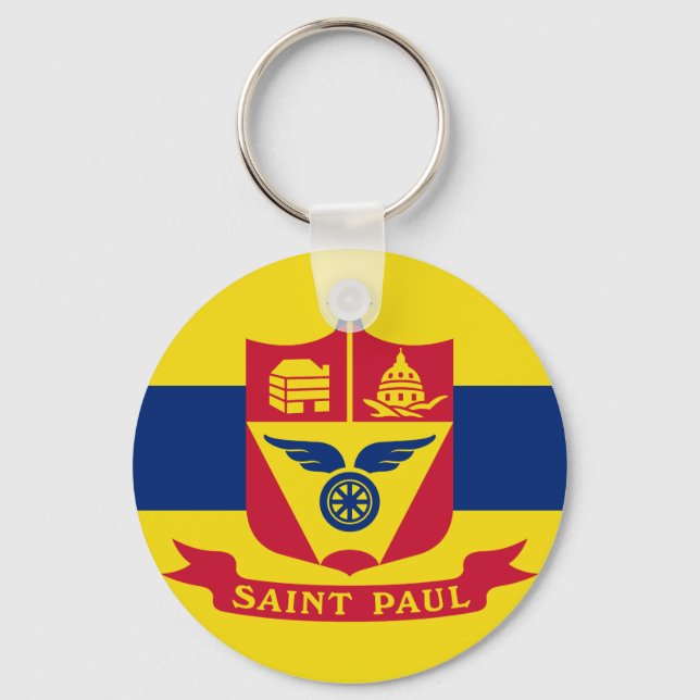 Flag of St Paul, Minnesota Keychain (Front)