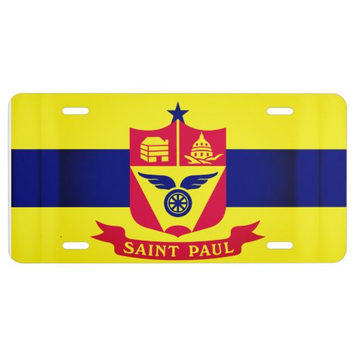 Flag of St Paul Minnesota License Plate