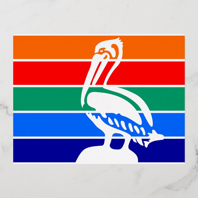 Flag of St. Petersburg, Florida Foil Holiday Postcard (Front)