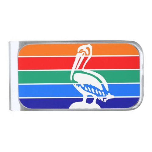 Flag of St Petersburg Florida Silver Finish Money Clip