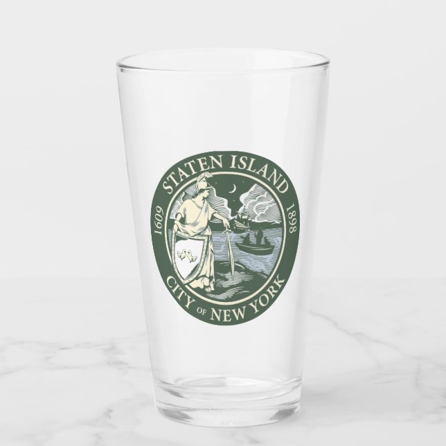 Flag of Staten Island (Borough of New York City) Glass (Front)