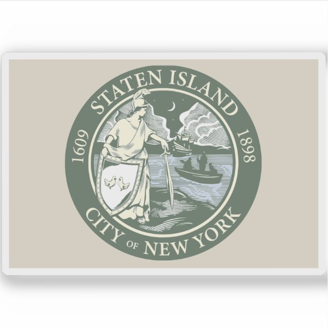 Flag of Staten Island, New York City, USA Sticker (Front)