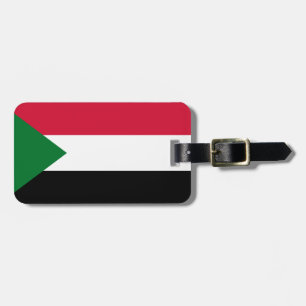 Flag of Sudan Luggage Tag w/ leather strap