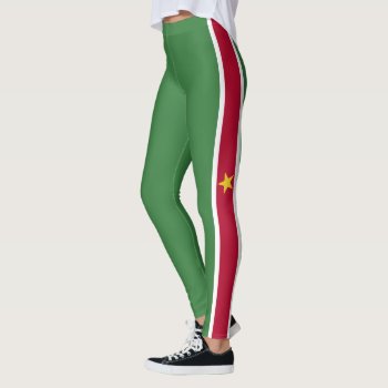 Flag Of Suriname Leggings by Flagosity at Zazzle
