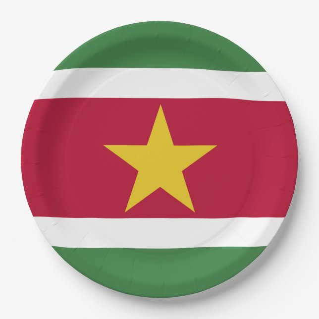Flag of Suriname Paper Plates (Front)