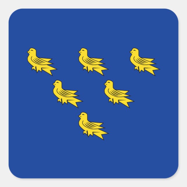 Flag of Sussex Square Sticker (Front)
