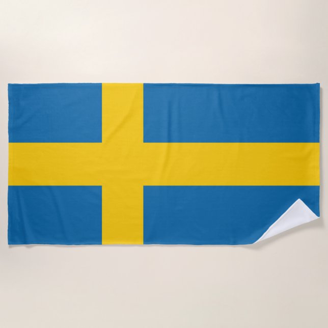 Flag of Sweden Beach Towel (Front)