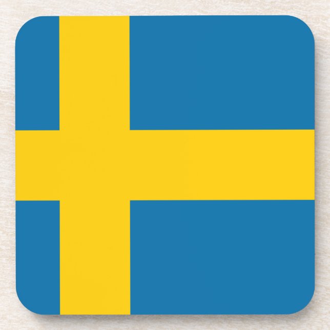 Flag of Sweden Beverage Coaster (Front)