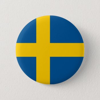 Flag Of Sweden Button by kfleming1986 at Zazzle