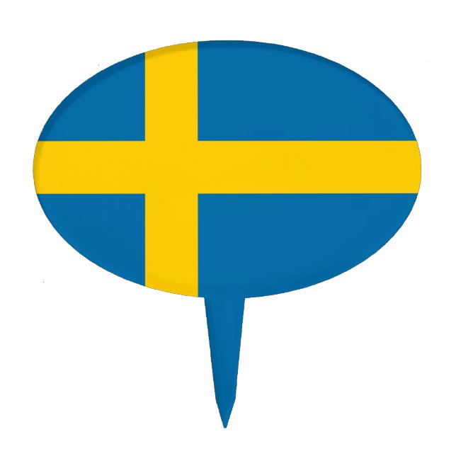Flag of Sweden Cake Topper (Front)