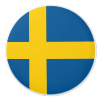 Flag Of Sweden Ceramic Knob by kfleming1986 at Zazzle