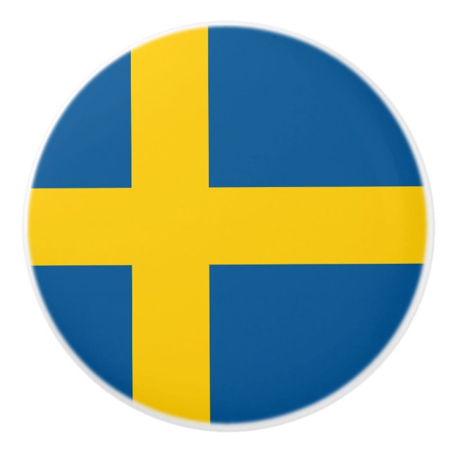 Flag of Sweden Ceramic Knob (Front)