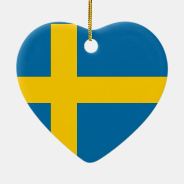 Flag of Sweden Ceramic Ornament (Back)