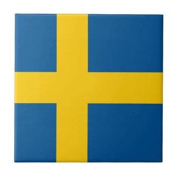 Flag Of Sweden Ceramic Tile by kfleming1986 at Zazzle