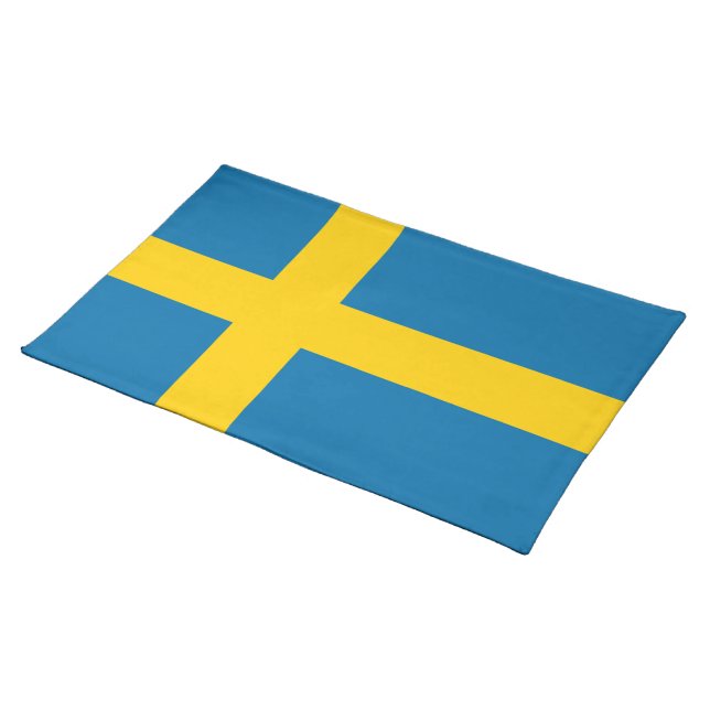 Flag of Sweden Cloth Placemat (On Table)
