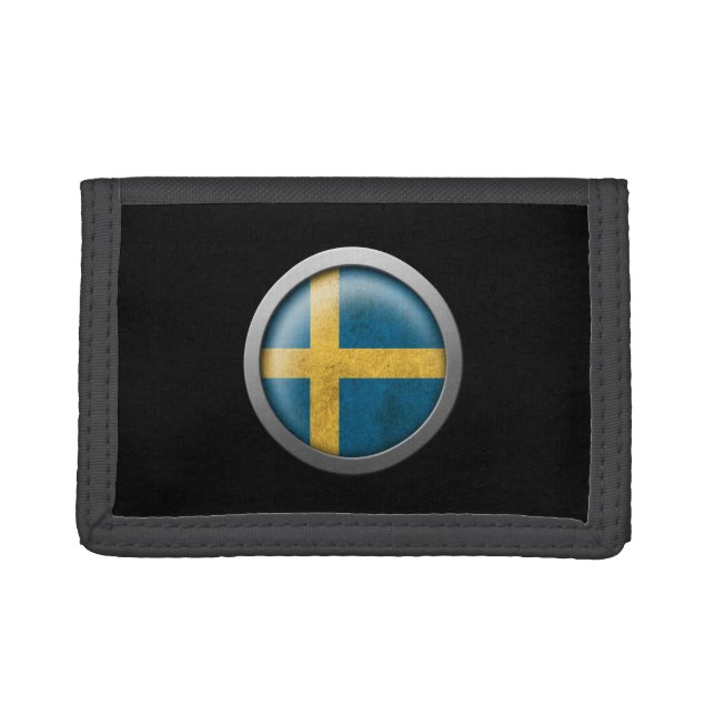 Flag of Sweden Disc Tri-fold Wallet (Front)