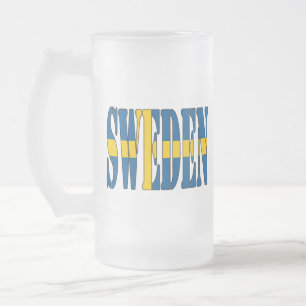 Flag of Sweden Frosted Glass Mug