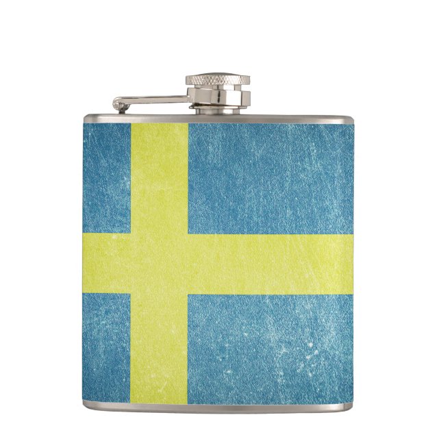Flag of Sweden Grunge Flask (Front)