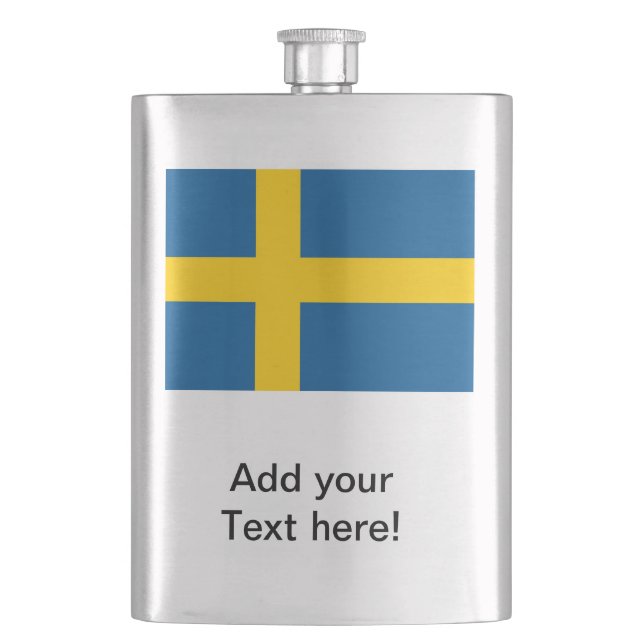 Flag of Sweden Hip Flask (Front)