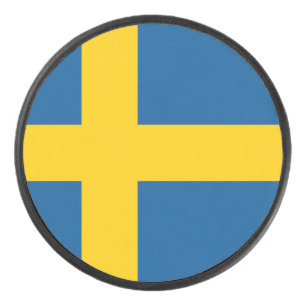 Flag of Sweden Hockey Puck