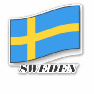 Flag of Sweden, labeled Sticker