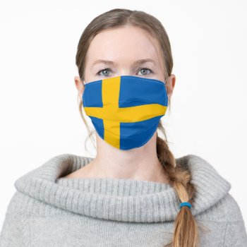 Flag Of Sweden Patriotic Adult Cloth Face Mask by DigitalSolutions2u at Zazzle
