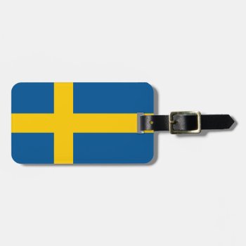 Flag Of Sweden Personalized Luggage Tag by StillImages at Zazzle