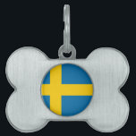 Flag of Sweden Pet Name Tag<br><div class="desc">Flag of Sweden - Sveriges flagga</div>
