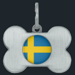 Flag of Sweden Pet Name Tag<br><div class="desc">Flag of Sweden - Sveriges flagga</div>