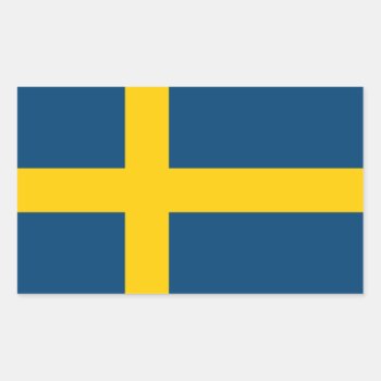 Flag Of Sweden Rectangular Sticker by Virginia5050 at Zazzle