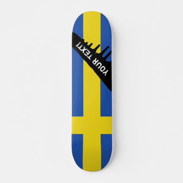 Flag of Sweden Skateboard Deck (Front)