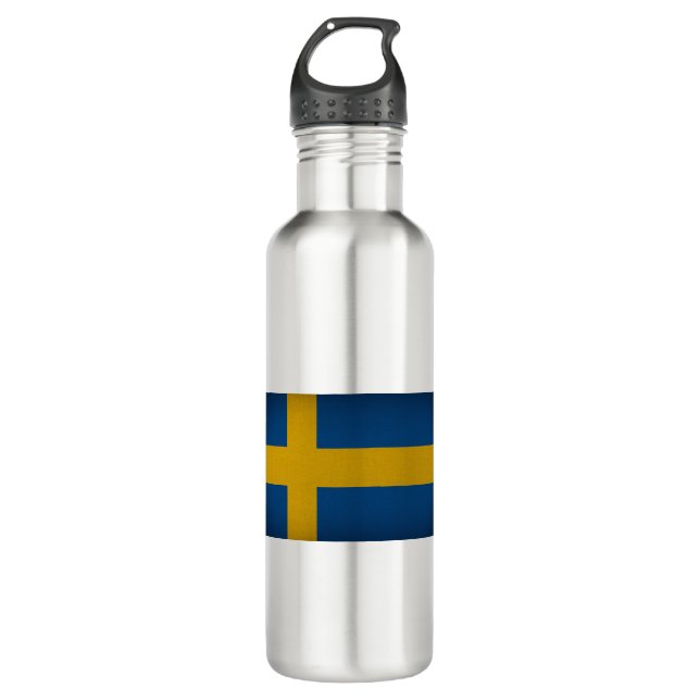 Flag of Sweden Stainless Steel Water Bottle (Front)