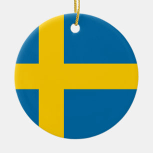 Flag of Sweden - Sveriges flagga - Swedish Flag Ceramic Ornament