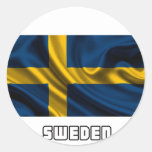 Flag Of Sweden, Swedish Flag Classic Round Sticker at Zazzle