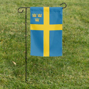 Flag of Sweden with Three Crowns of Sweden added