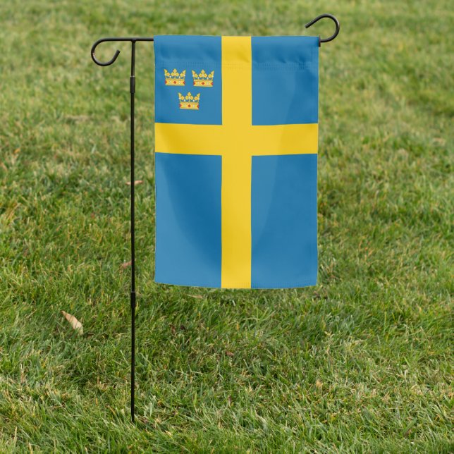Flag of Sweden with Three Crowns of Sweden added (In SItu)
