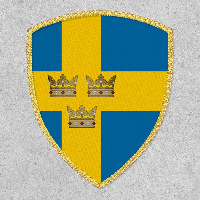 Flag of Sweden with Three Crowns of Sweden added Patch (Front)