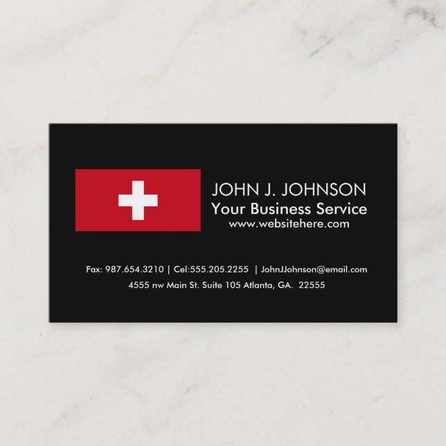 Flag of Switzerland Business Card (Front)