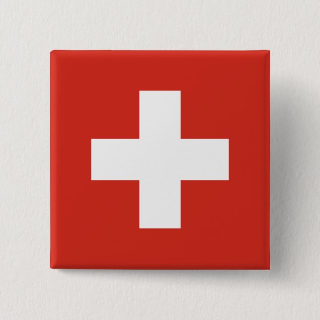 Flag of Switzerland Button (Front)