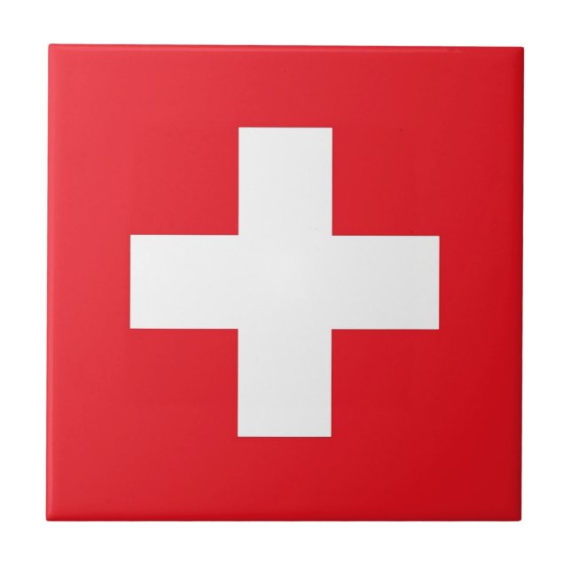 Flag of Switzerland Ceramic Tile (Front)