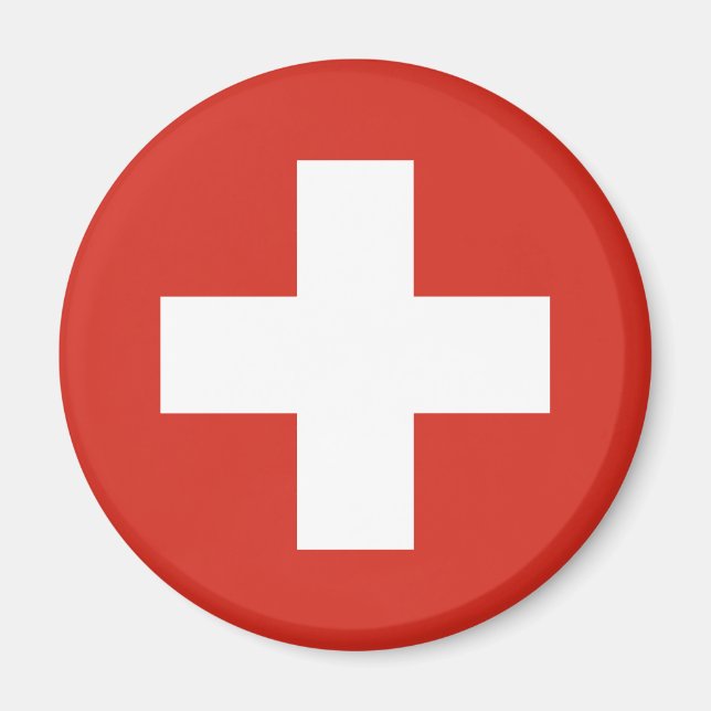 Flag of Switzerland - Die Nationalflagge der Schwe Magnet (Front)