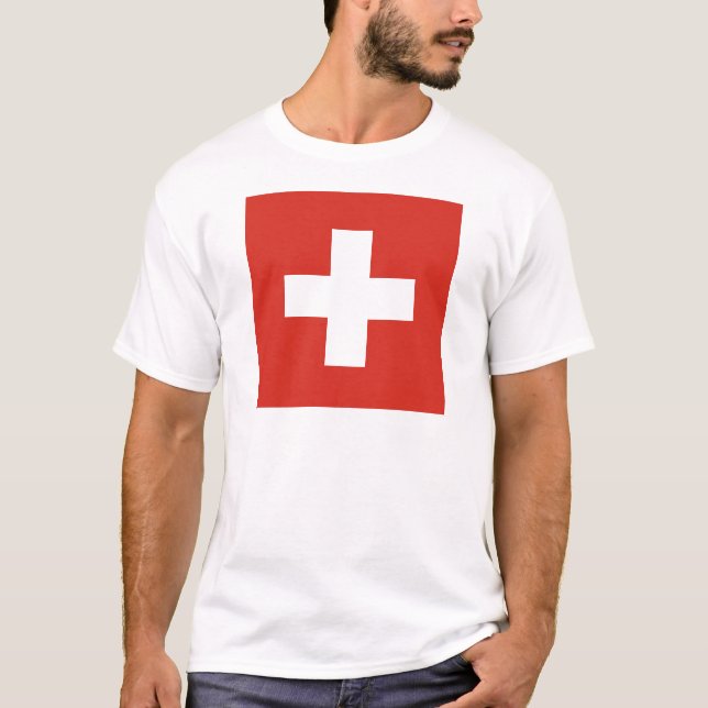 Flag of Switzerland Die Nationalflagge der Schweiz T-Shirt (Front)