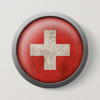 Flag of Switzerland Disc Pinback Button