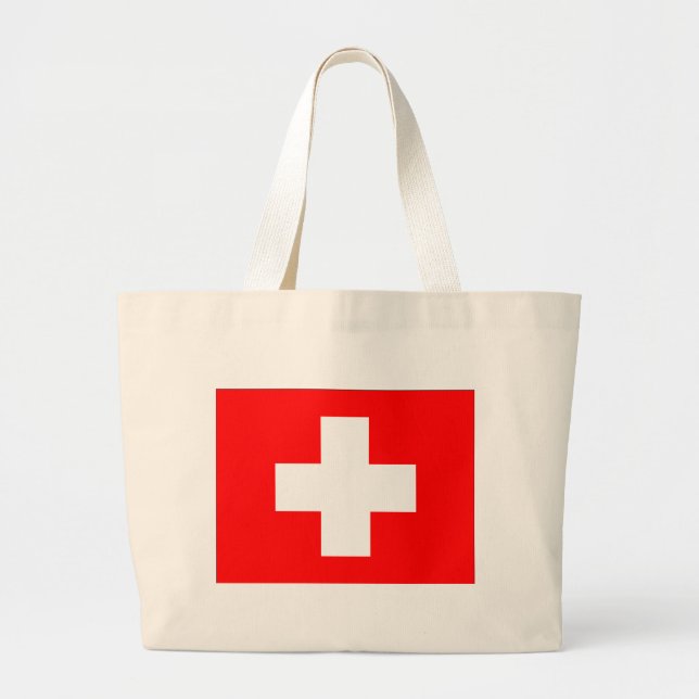 Flag of Switzerland Large Tote Bag (Front)