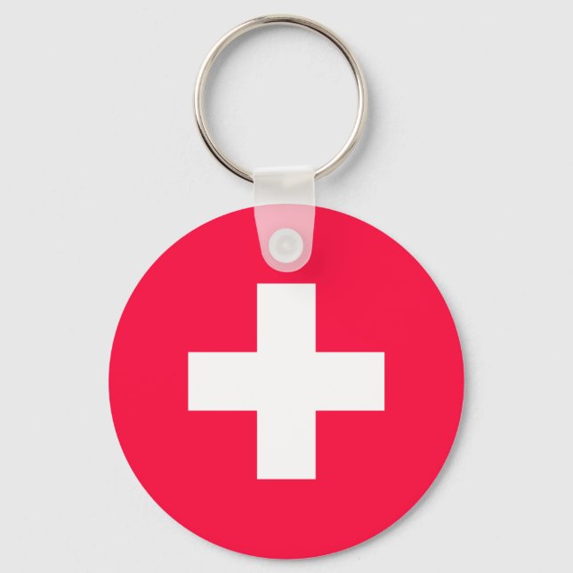 Flag of Switzerland modified - Switzerland - Suiss Keychain (Front)