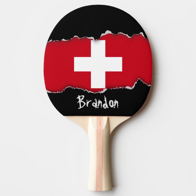 Flag of Switzerland Ping-Pong Paddle (Front)