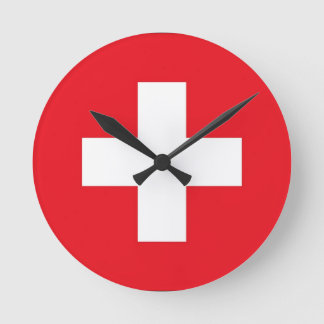 Flag of Switzerland Round Clock