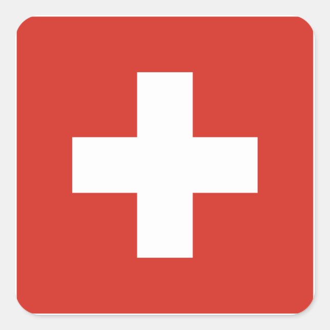 Flag of Switzerland Square Sticker (Front)
