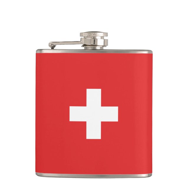 Flag of Switzerland - Switzerland - Suisse - Svizz Flask (Front)